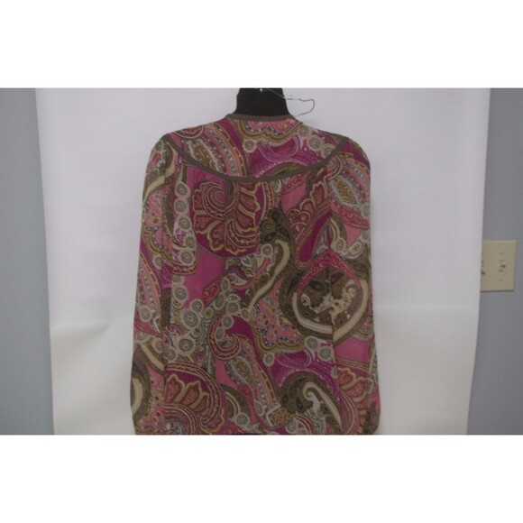 CACHE Women's Size M Semi-Sheer Pull-Over Top-Tunic Paisley Print - Picture 3 of 4